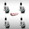 Service Caster 3'' SS Gray Poly Swivel 1-1/2'' Expanding Stem Caster Set with Brake, 4PK SCC-SSEX20S314-PPUB-TLB-112-4 - alternate 2